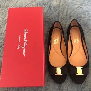 Salvatore Ferragamo suede baller flats